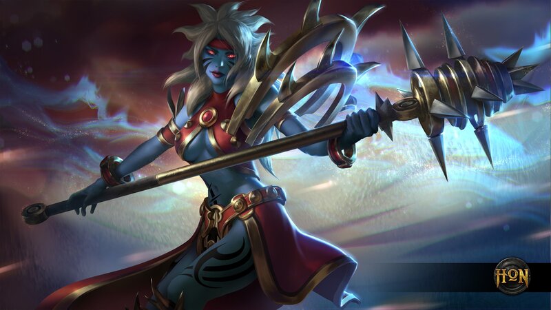 Blue-skinned Warrior Woman — Blue