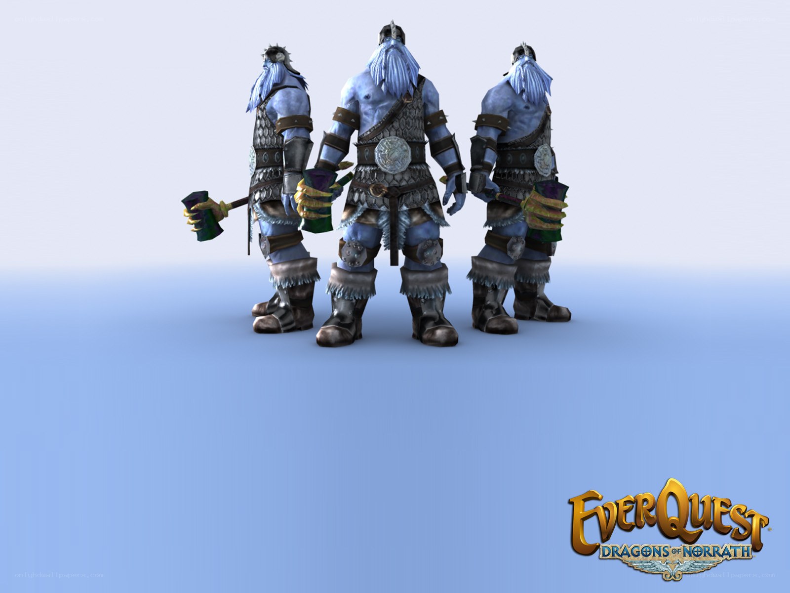 Blue-skinned warriors from EverQuest