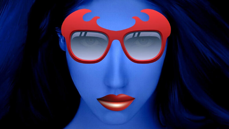 Blue-skinned Woman — Blue, Dramatic, Digital Art, Glasses