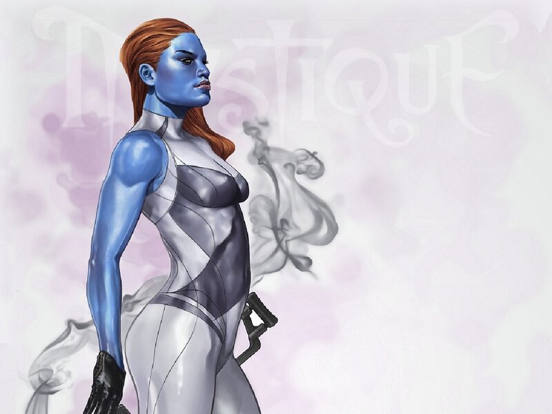 Blue-skinned Woman in Suit