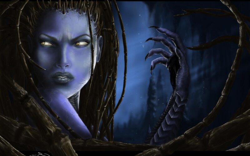 Blue-skinned Woman with Claws — Blue