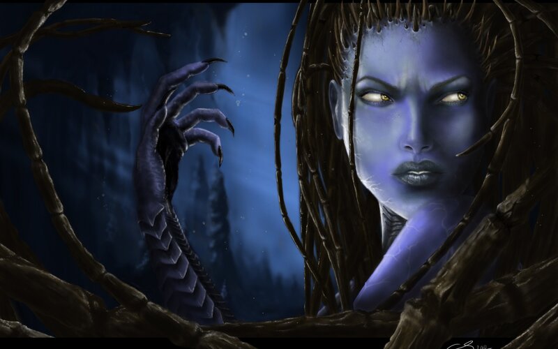 Blue-skinned Woman with Claws