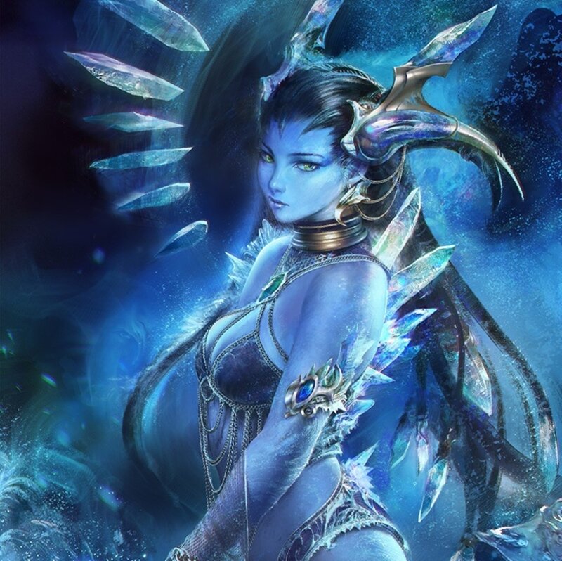 Blue-skinned Woman with Horns — Blue