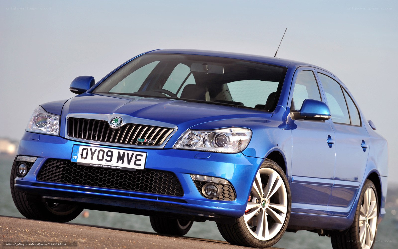 blue skoda octavia vrs