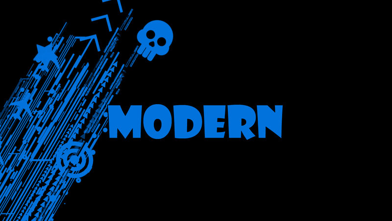 Blue Skull and Text