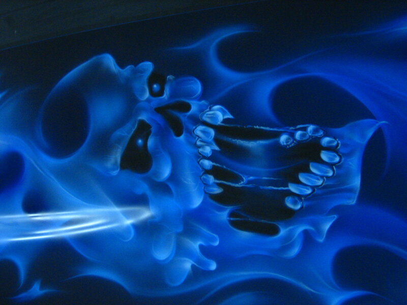 Blue Skull Flames