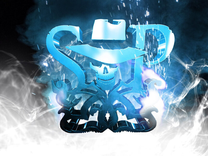blue skull logo with hat