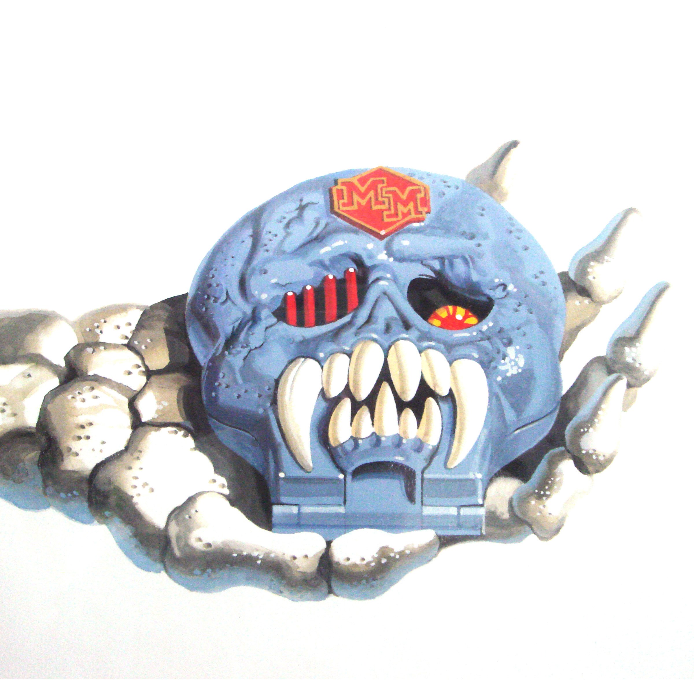 blue skull monster toy