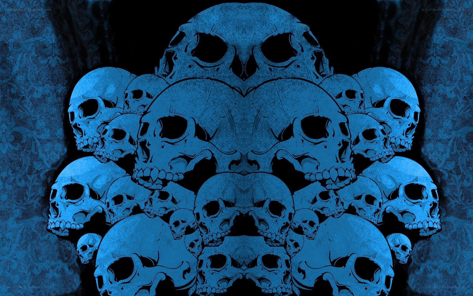 blue skull pattern design