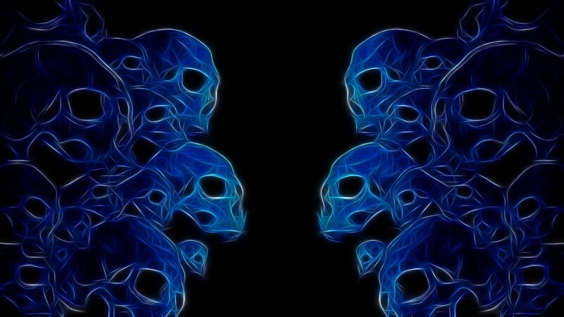 blue skull patterns