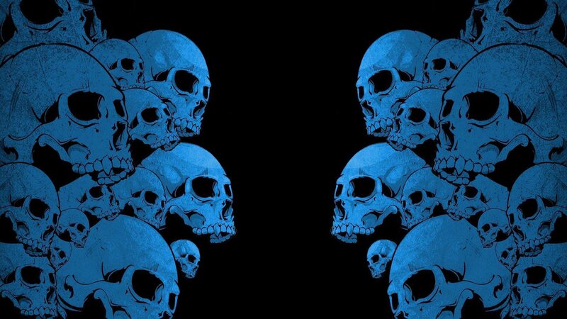 blue skulls wallpaper