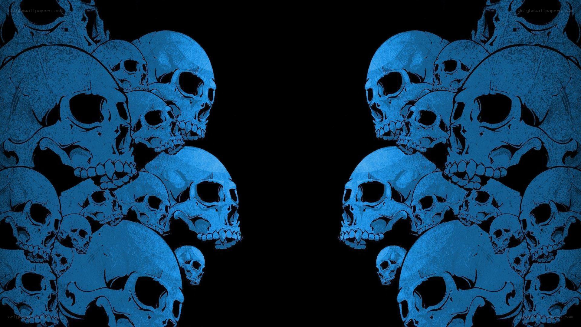 blue skulls wallpaper
