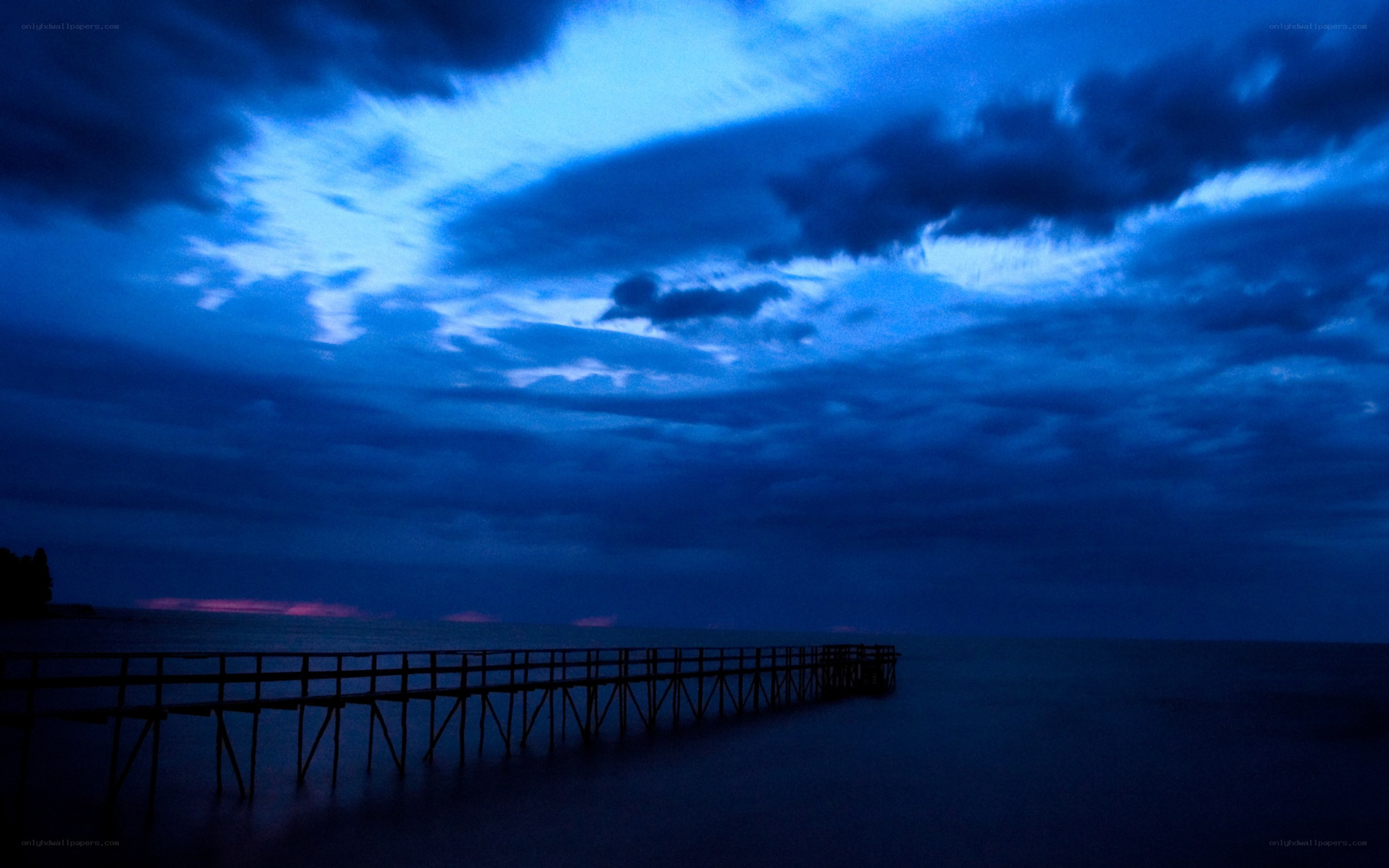 Blue sky at dusk