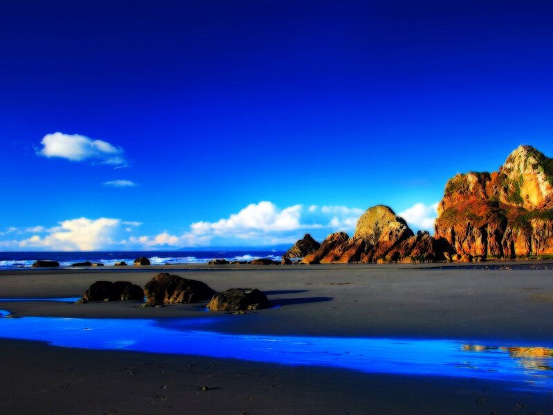 Blue sky beach landscape
