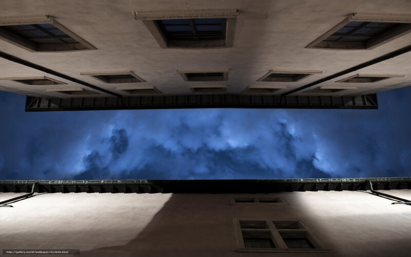 blue sky between buildings