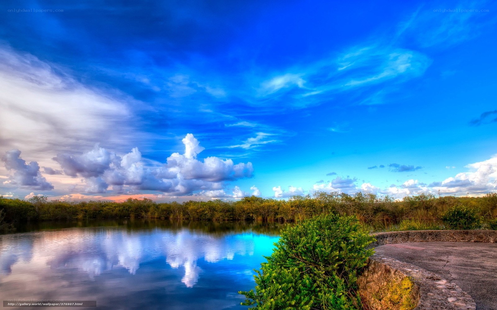 Blue Sky Over a Calm Lake