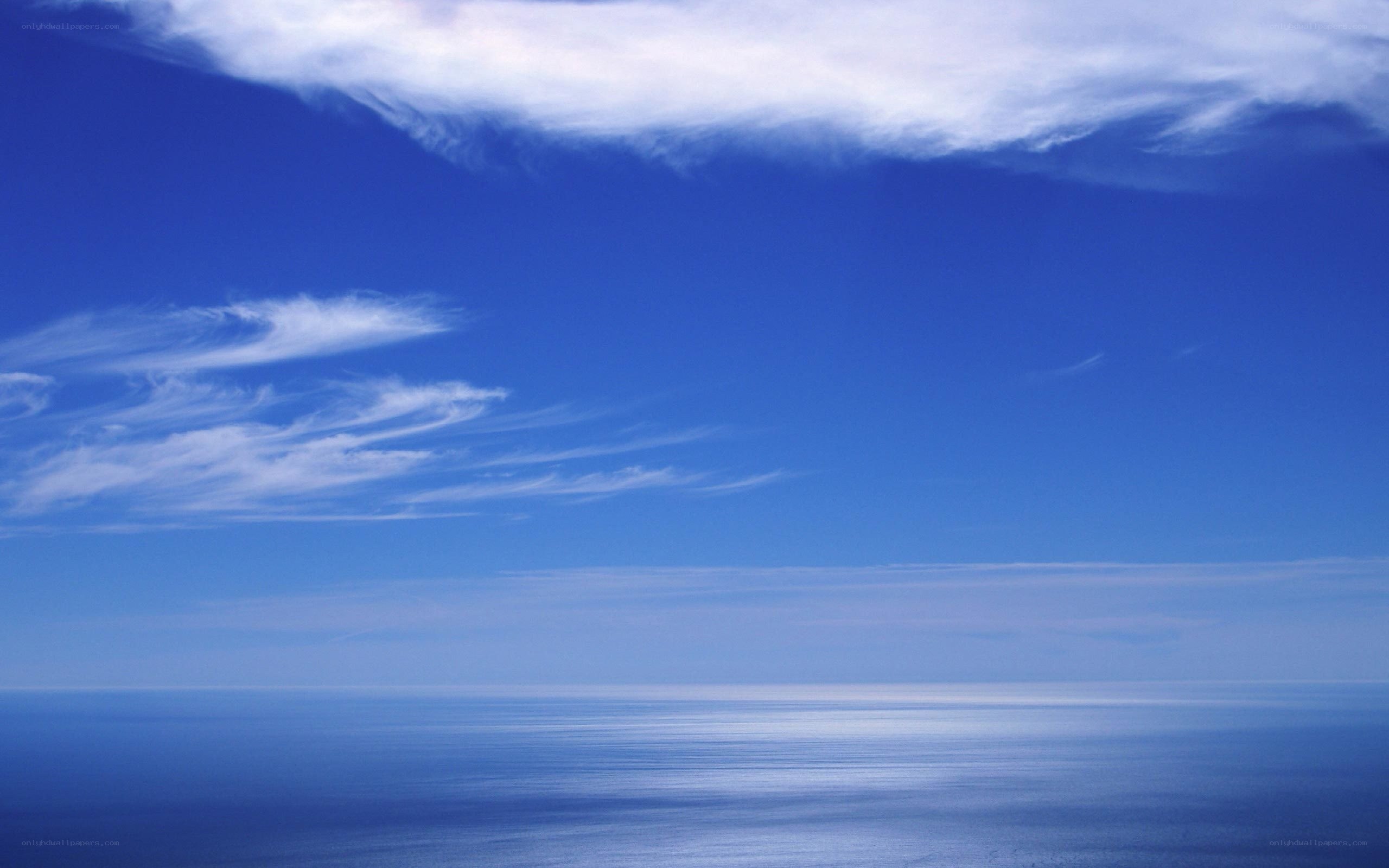 Blue sky over calm ocean