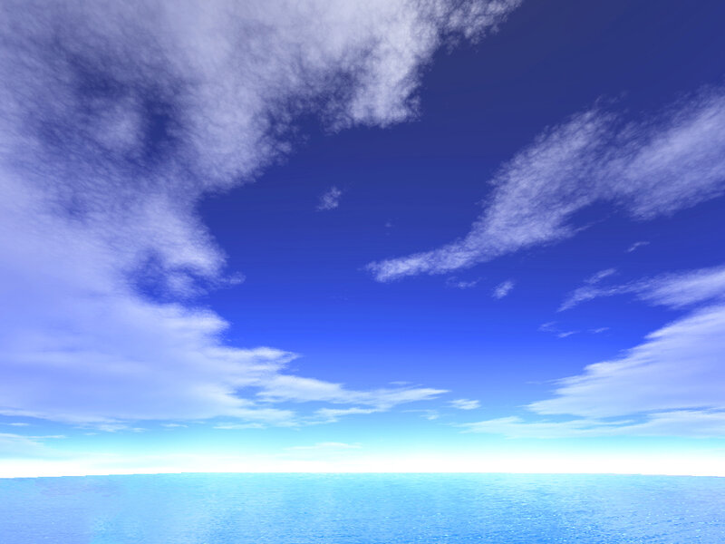 Blue sky over calm ocean
