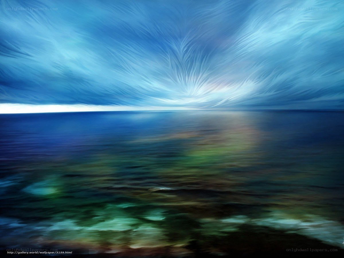 Blue sky over calm sea