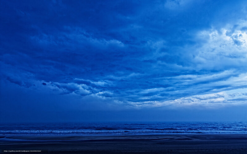 Blue Sky over Ocean — Dramatic, Night, Photograph