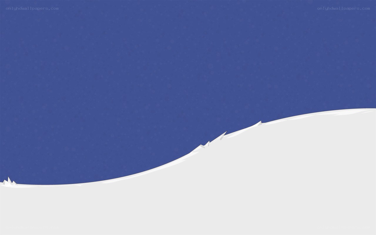 blue sky over snowy hill