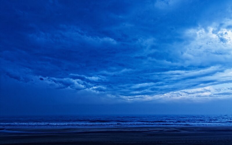 Blue sky over the ocean