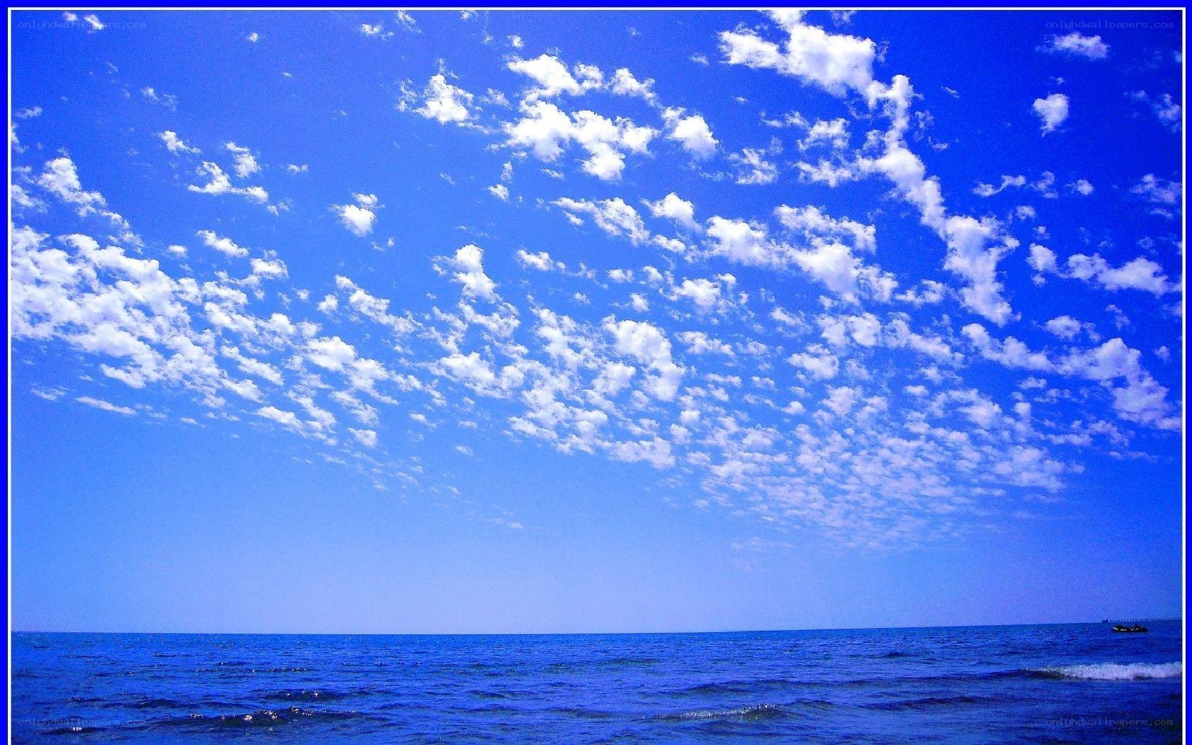 Blue sky over the ocean
