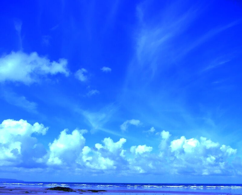 Blue sky over the ocean