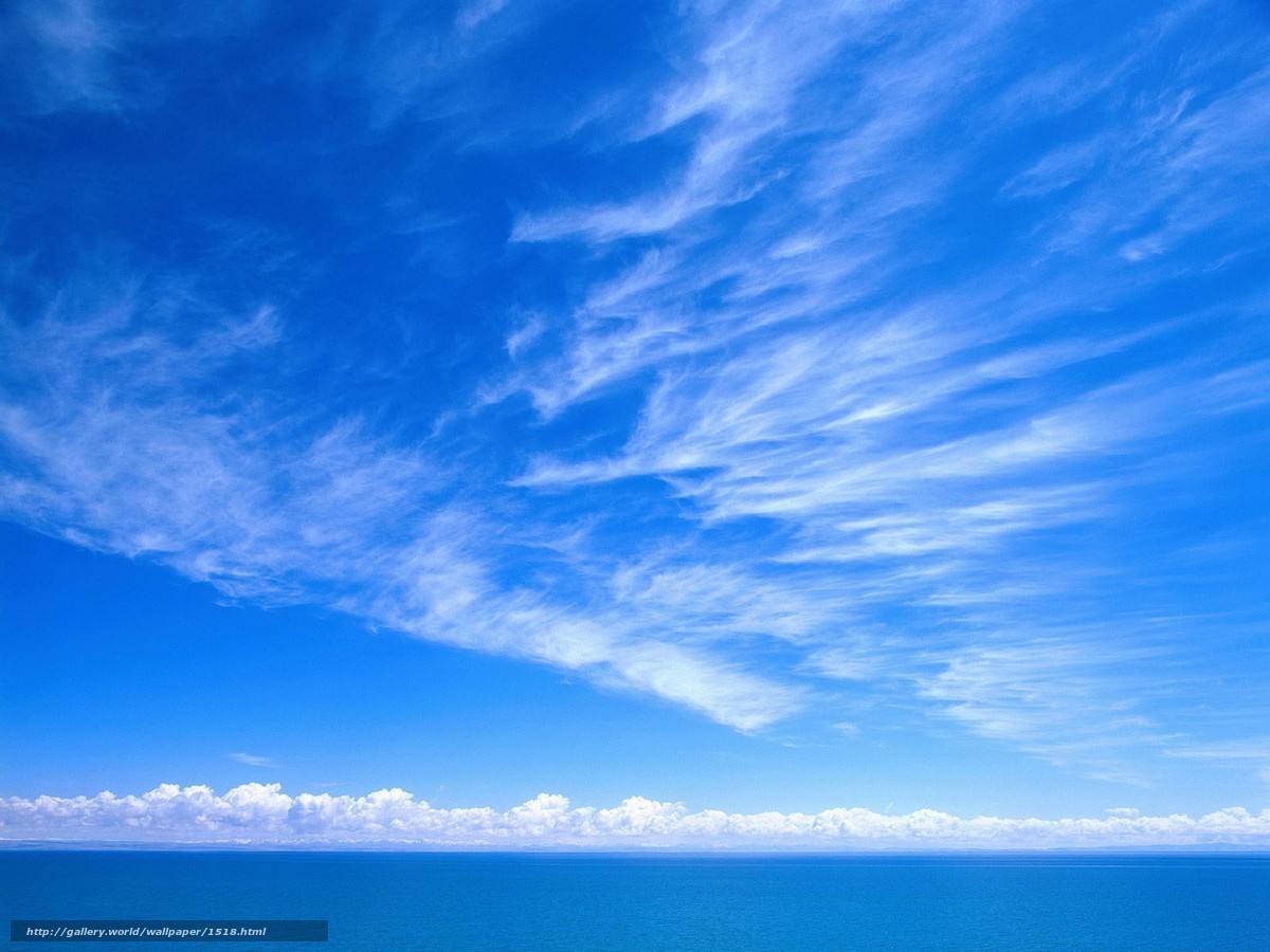 Blue sky over the ocean