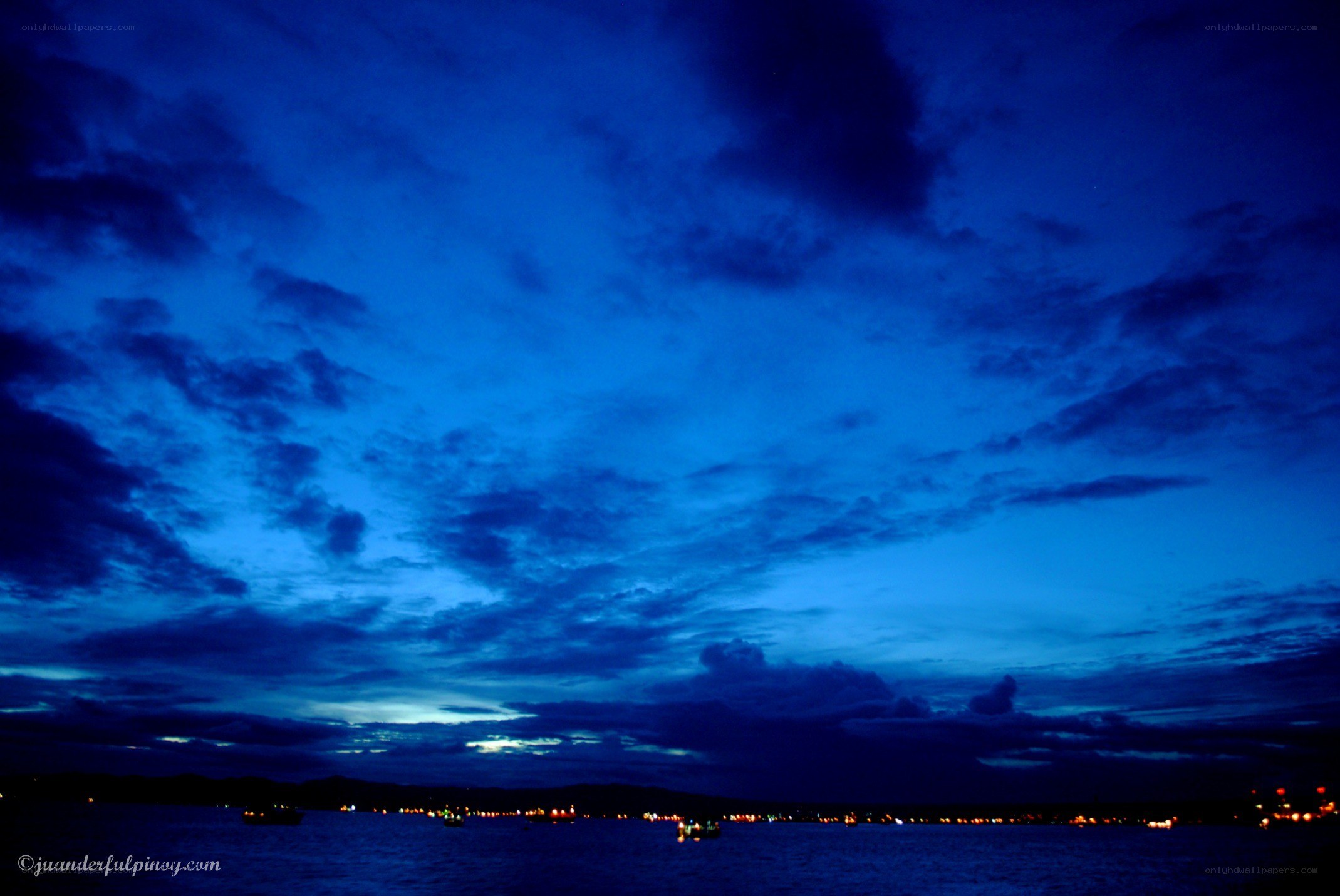 Blue sky over the sea