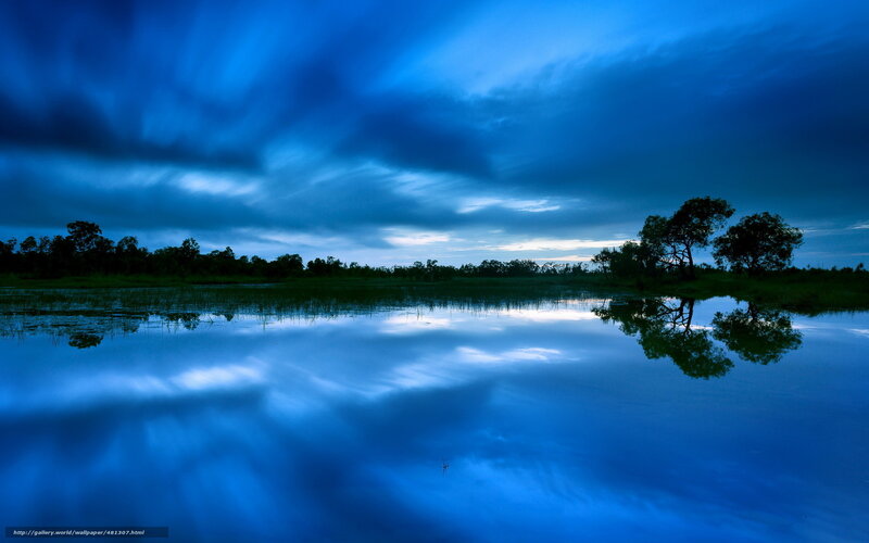 Blue Sky Reflection at Dusk