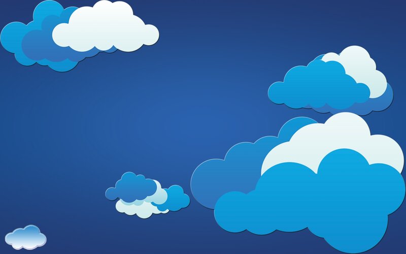 Blue Sky with Clouds — Calm, Vector Art