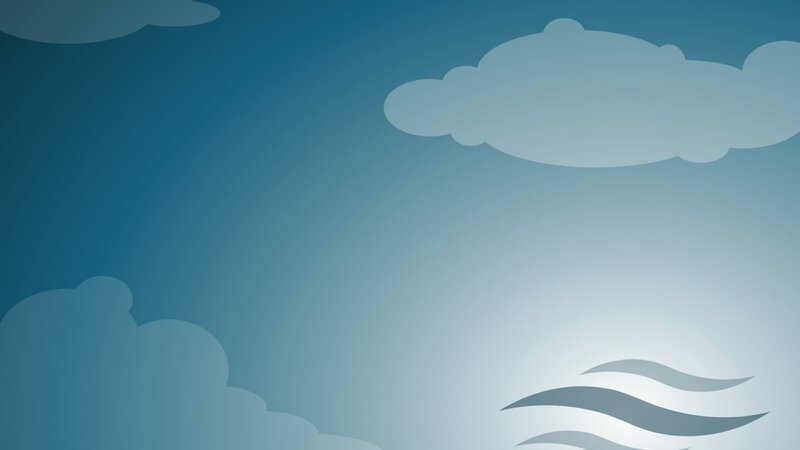 Blue Sky with Clouds — Calm, Vector Art, Wind