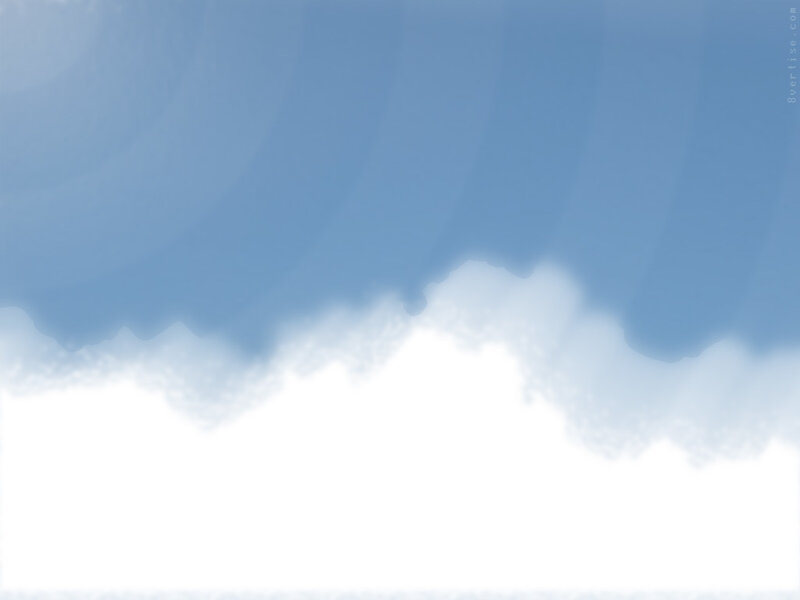 Blue Sky with Clouds — Digital Art, White