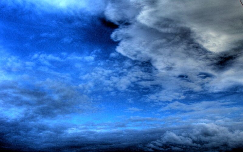Blue Sky with Clouds — Dramatic, Photograph
