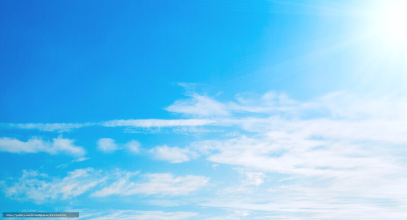 Blue Sky with Clouds — Serene, Afternoon, Photograph, Sun