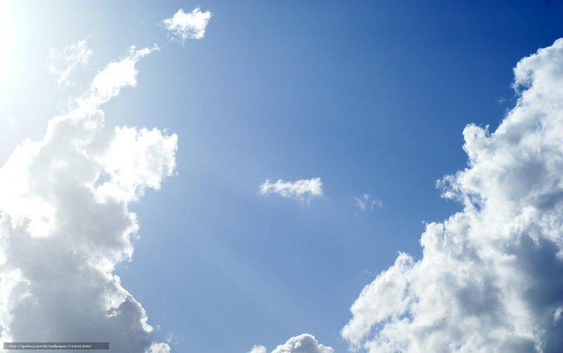 Blue Sky with Clouds — Serene, Afternoon, Photograph, Sunlight