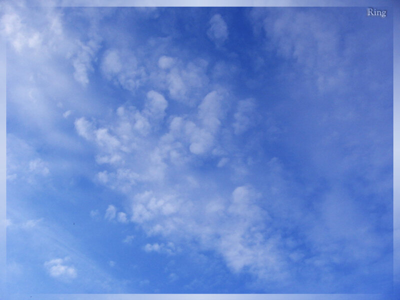 Blue Sky with Clouds — Serene, Afternoon, Photograph, White, Ring