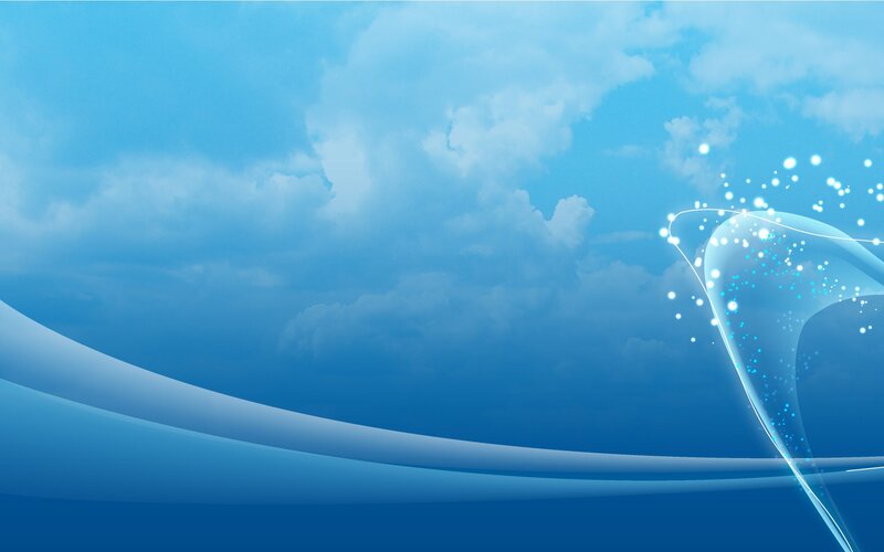 Blue Sky with Clouds — Serene, Digital Art, Light Streak, Particles, White