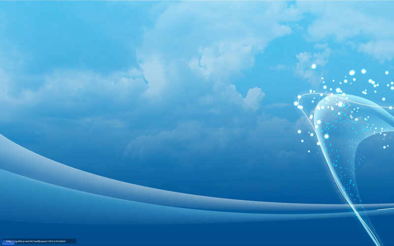 Blue Sky with Clouds — Serene, Digital Art, Light Streak
