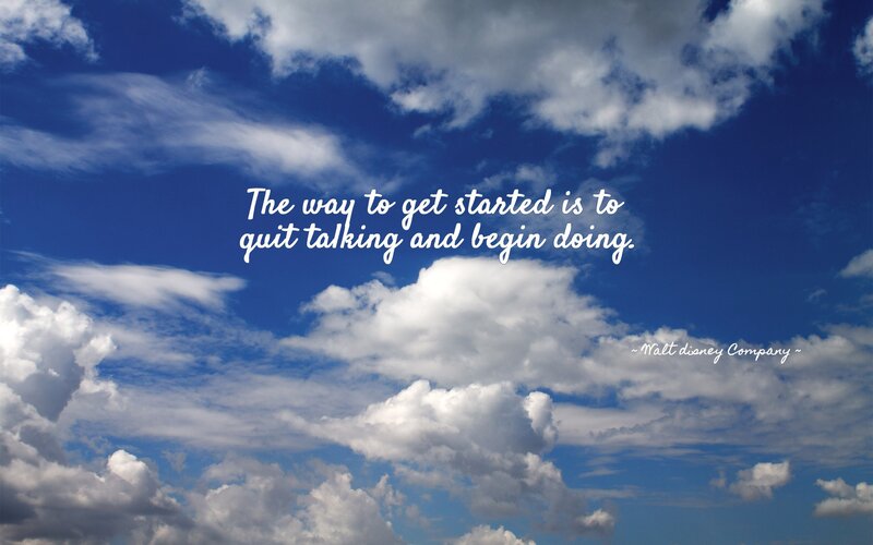 Blue Sky with Clouds — Serene, Text