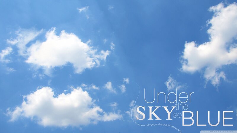 Blue Sky with Clouds — Text