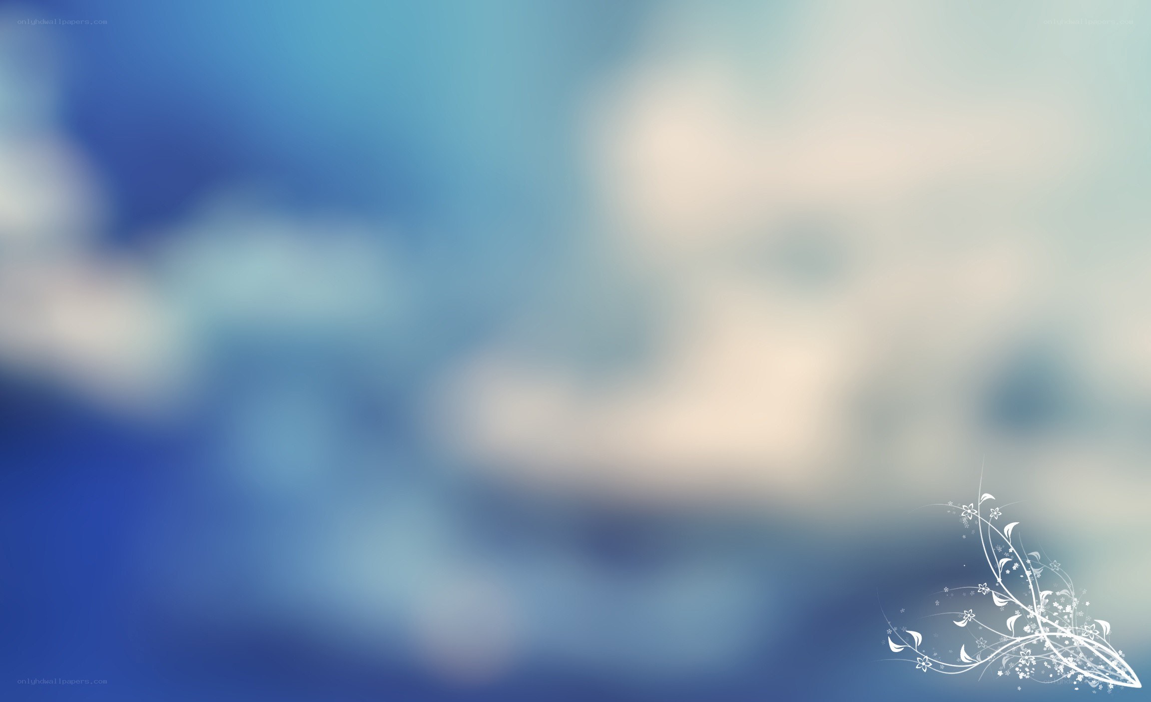 blue sky with floral design