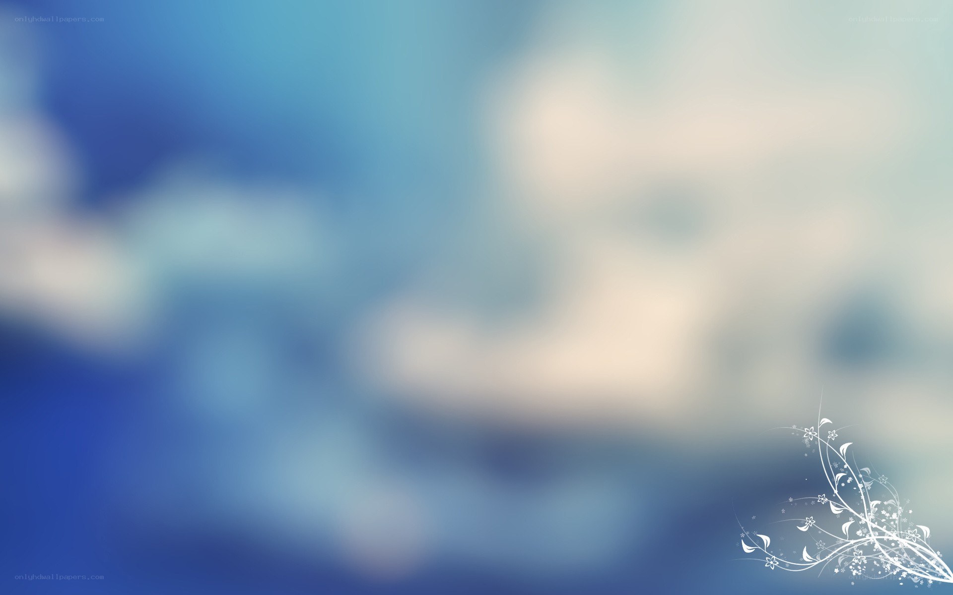 blue sky with floral design