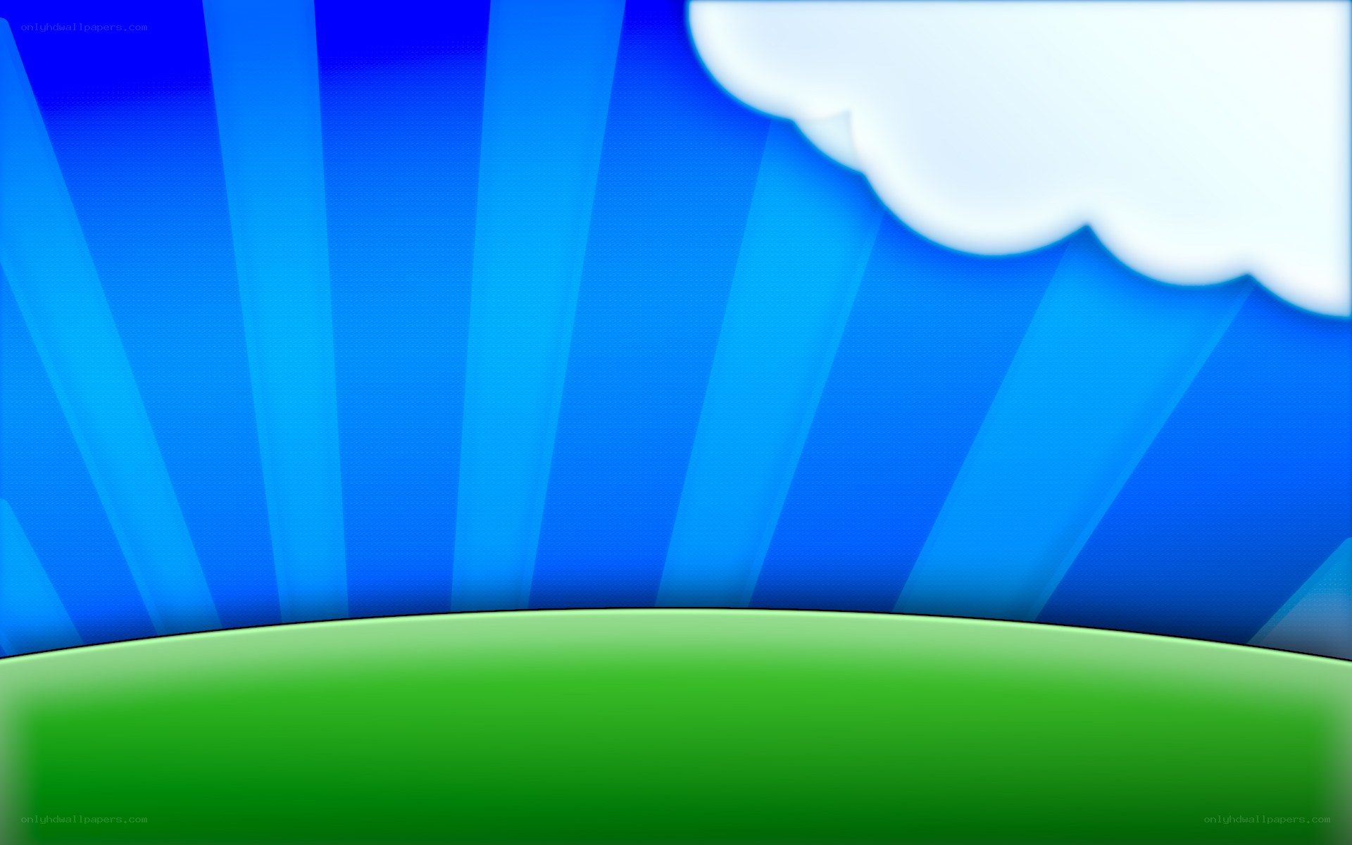 blue sky with green ground