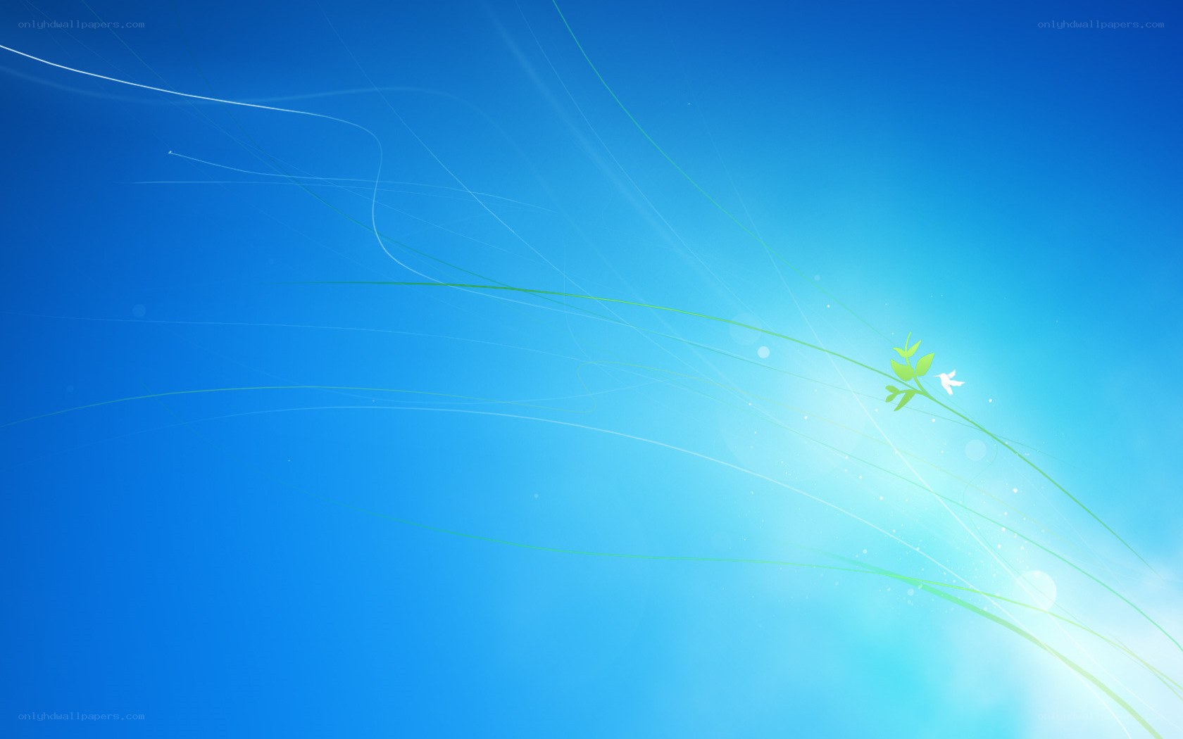 Blue sky with green lines