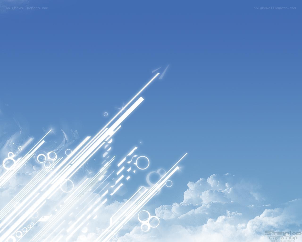 Blue sky with light streaks