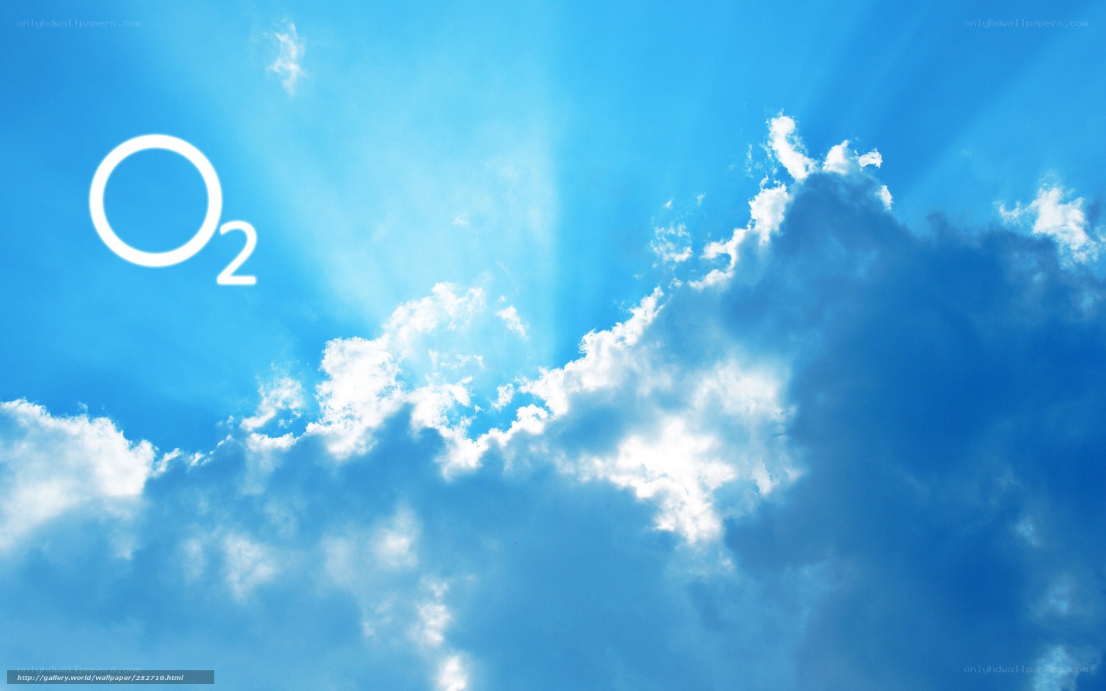 Blue sky with O2 symbol
