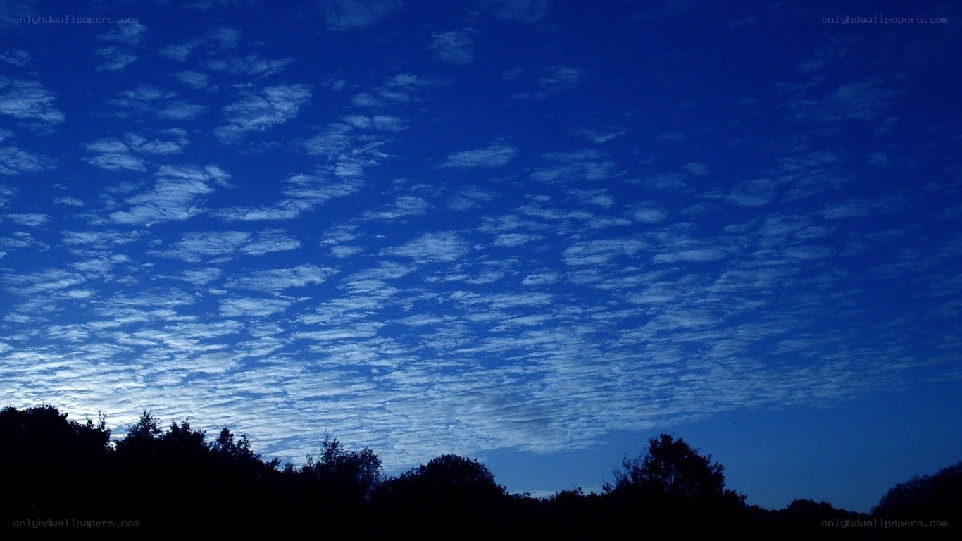 blue sky with scattered clouds