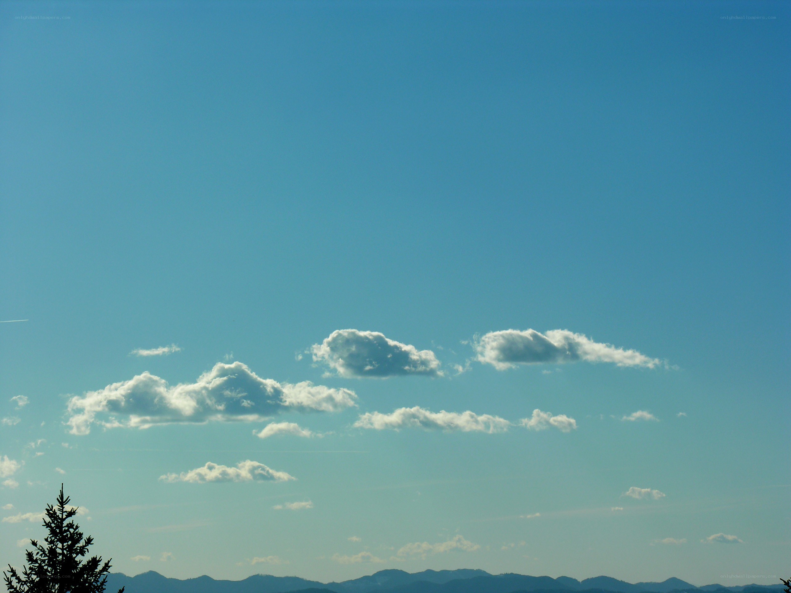 Blue sky with scattered clouds
